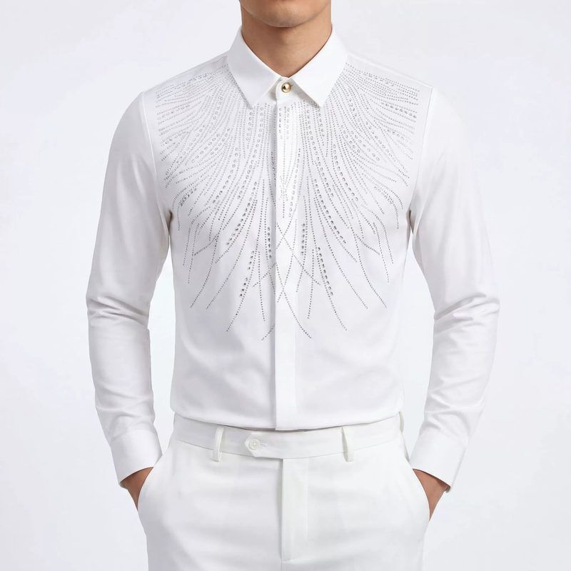 High-Temperature Rhinestone Wing Long Sleeve Shirt view 2