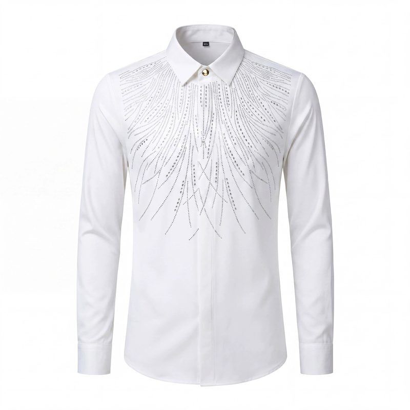 High-Temperature Rhinestone Wing Long Sleeve Shirt view 6