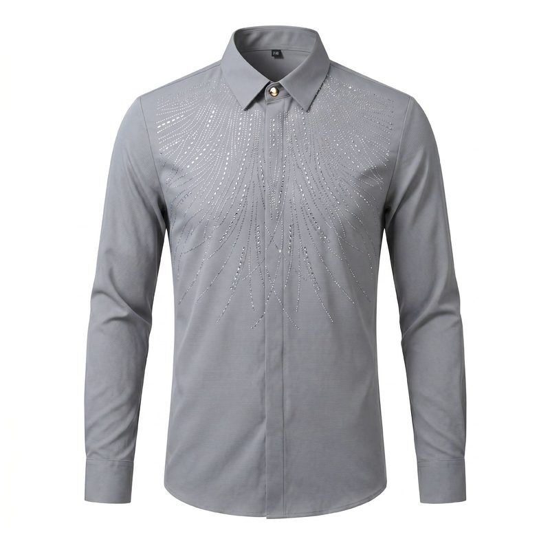 High-Temperature Rhinestone Wing Long Sleeve Shirt view 8
