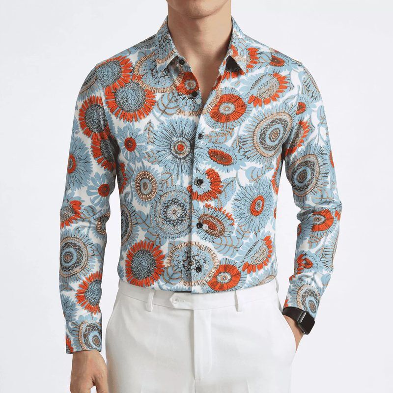 Rhinestone men shirt AC-RS-018 polyester wholesale from China