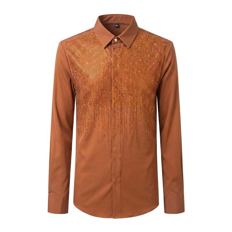 Camisa Manga Longa Estampa Cachoeira com Strass de Luxo Leve view 5