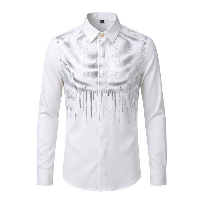 Camisa Manga Longa Estampa Cachoeira com Strass de Luxo Leve view 6