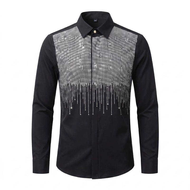 Camisa Manga Longa Estampa Cachoeira com Strass de Luxo Leve view 9