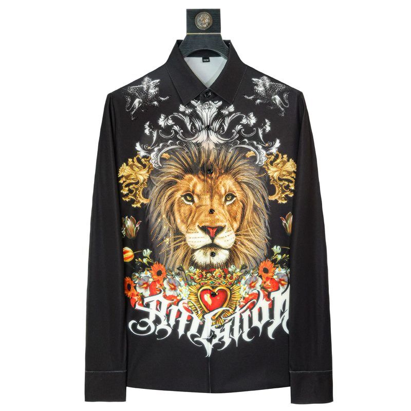 Premium Rhinestone Krone-Löwe Digitaldruck Hemd view 7