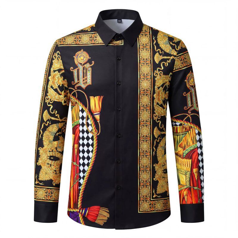 Premium European Royal Rhinestone Digitaldruck-Hemd view 7