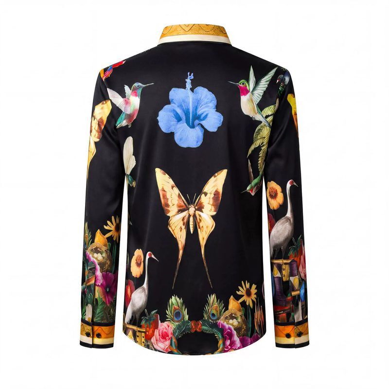 Chemise à imprimé numérique floral colibri et strass Premium view 4