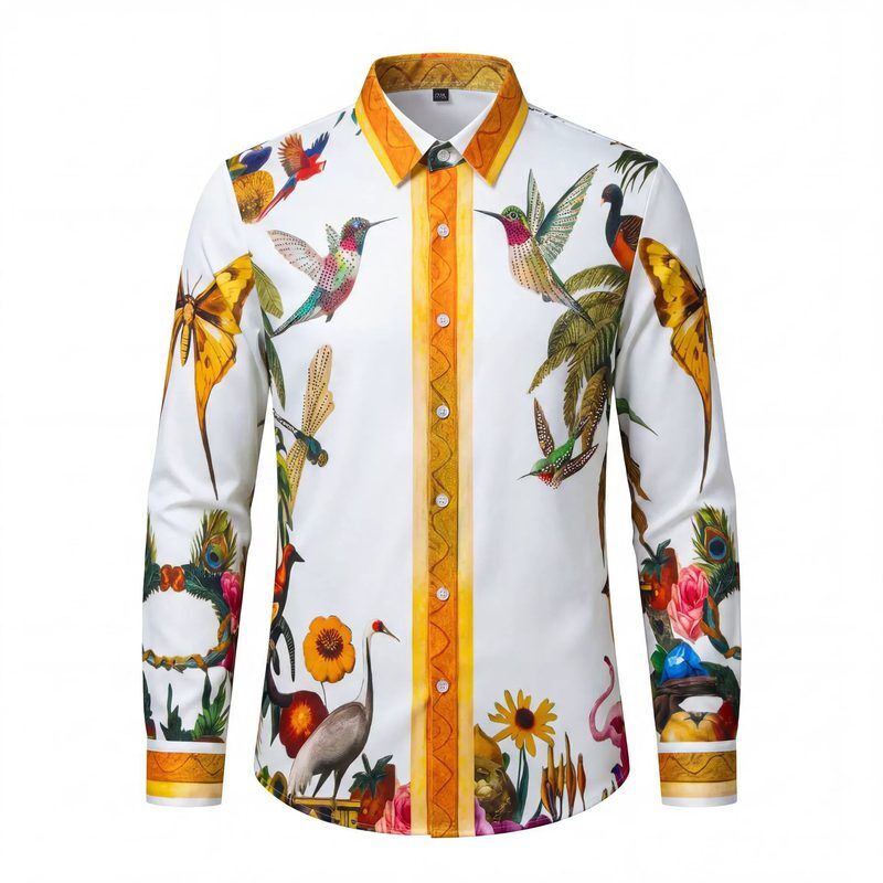 Chemise à imprimé numérique floral colibri et strass Premium view 6