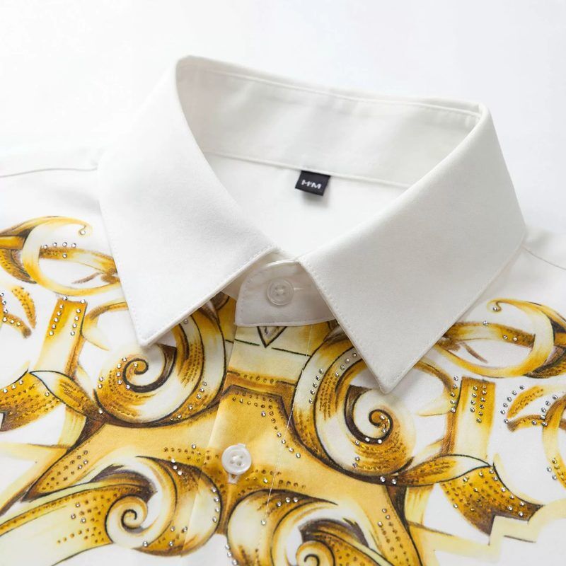 Camisa Manga Longa Premium Estampa Digital com Strass Royal Europeu view 4