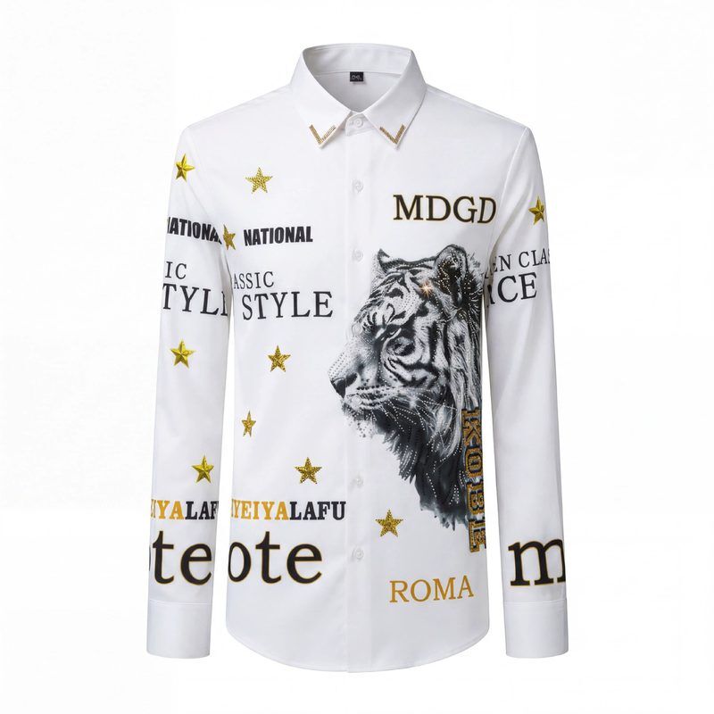 Camisa Manga Longa Estampa Digital Tigre Letras com Strass Premium view 6