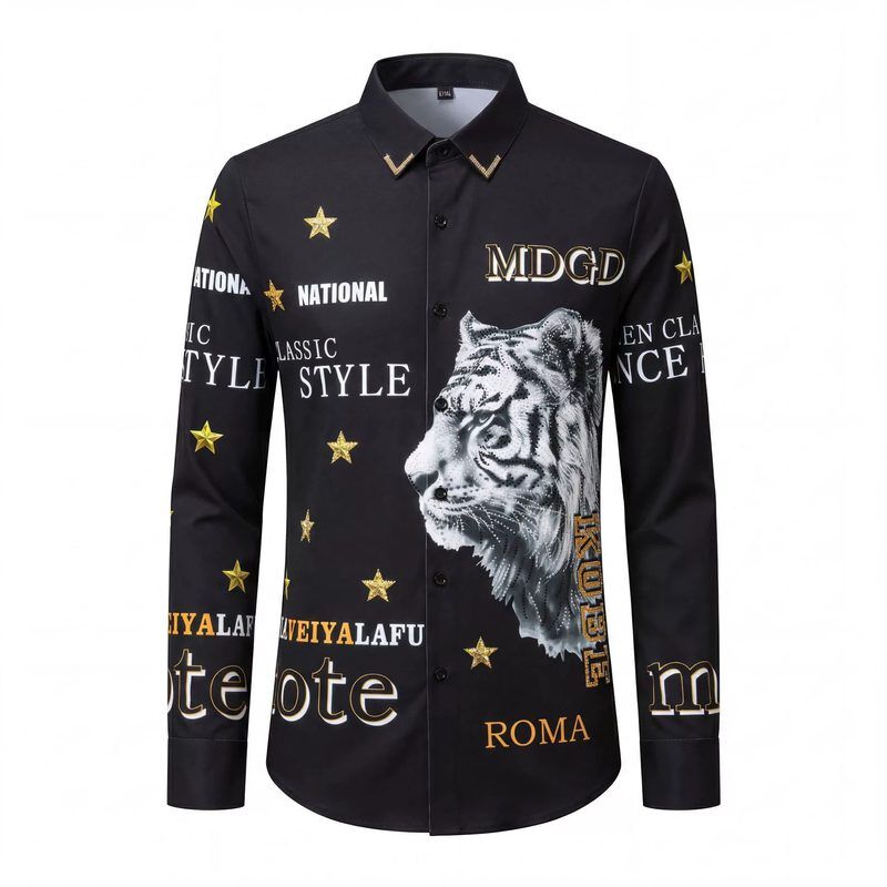 Camisa Manga Longa Estampa Digital Tigre Letras com Strass Premium view 7