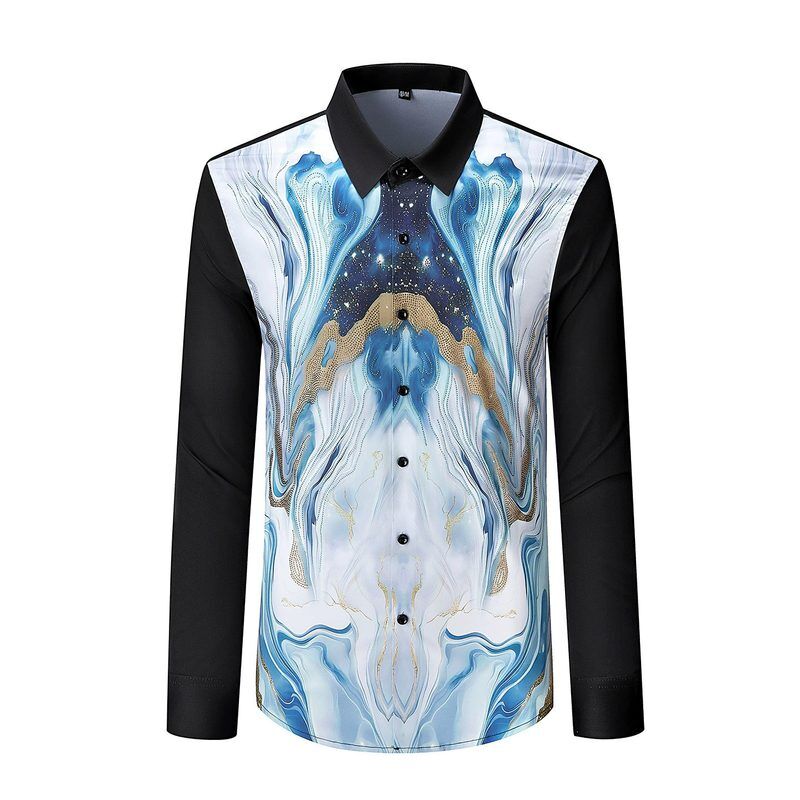 Camisa de Manga Larga Premium con Pedrería y Estampado Digital view 3