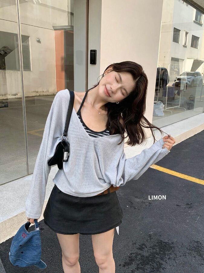Set Atasan Rajut Lengan Panjang dan Cami view 7